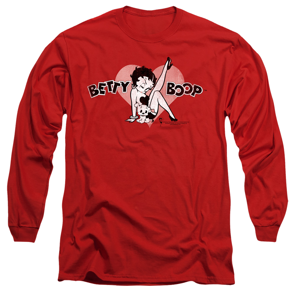 Betty Boop Vintage Cutie Pup - Men's Long Sleeve T-Shirt Men's Long Sleeve T-Shirt Betty Boop