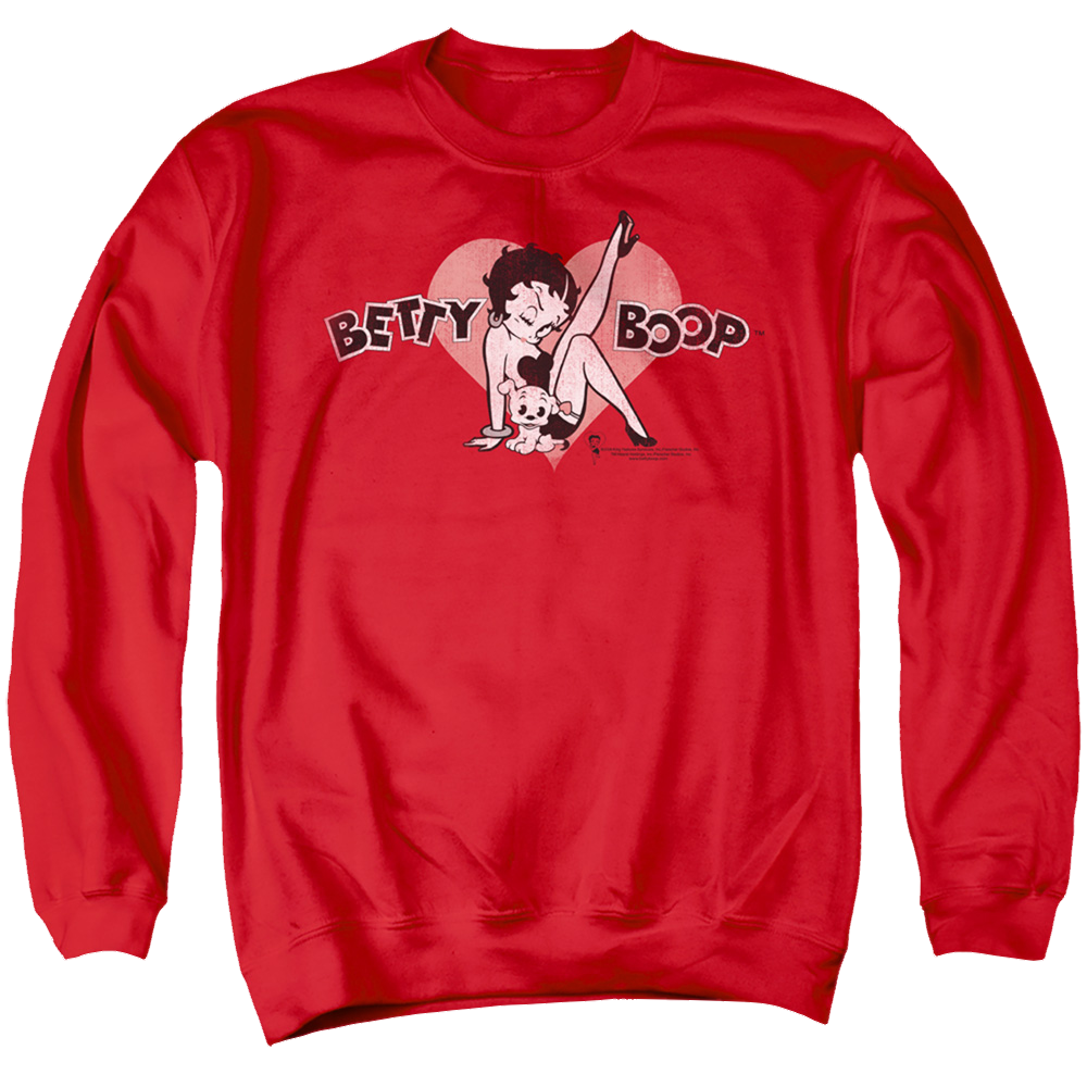 Betty Boop Vintage Cutie Pup - Men's Crewneck Sweatshirt Men's Crewneck Sweatshirt Betty Boop