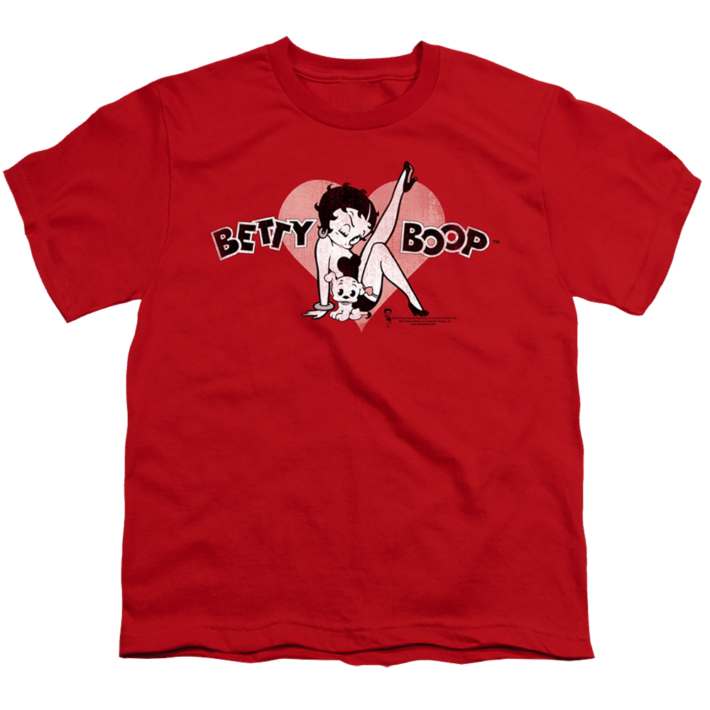 Betty Boop Vintage Cutie Pup - Youth T-Shirt Youth T-Shirt (Ages 8-12) Betty Boop