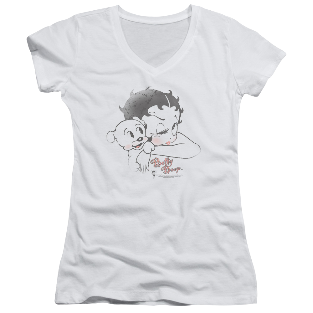 Betty Boop Vintage Wink - Juniors V-Neck T-Shirt Juniors V-Neck T-Shirt Betty Boop