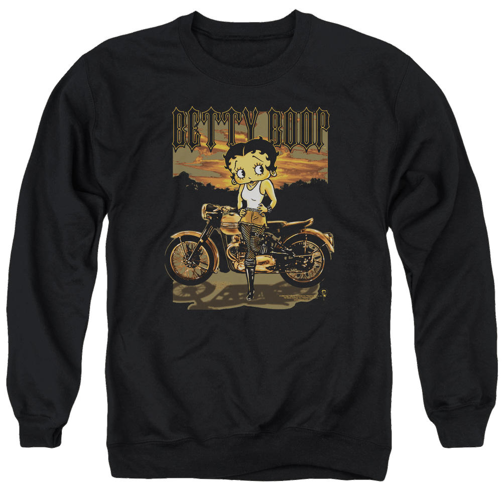 Betty Boop Rebel Rider - Men's Crewneck Sweatshirt Men's Crewneck Sweatshirt Betty Boop