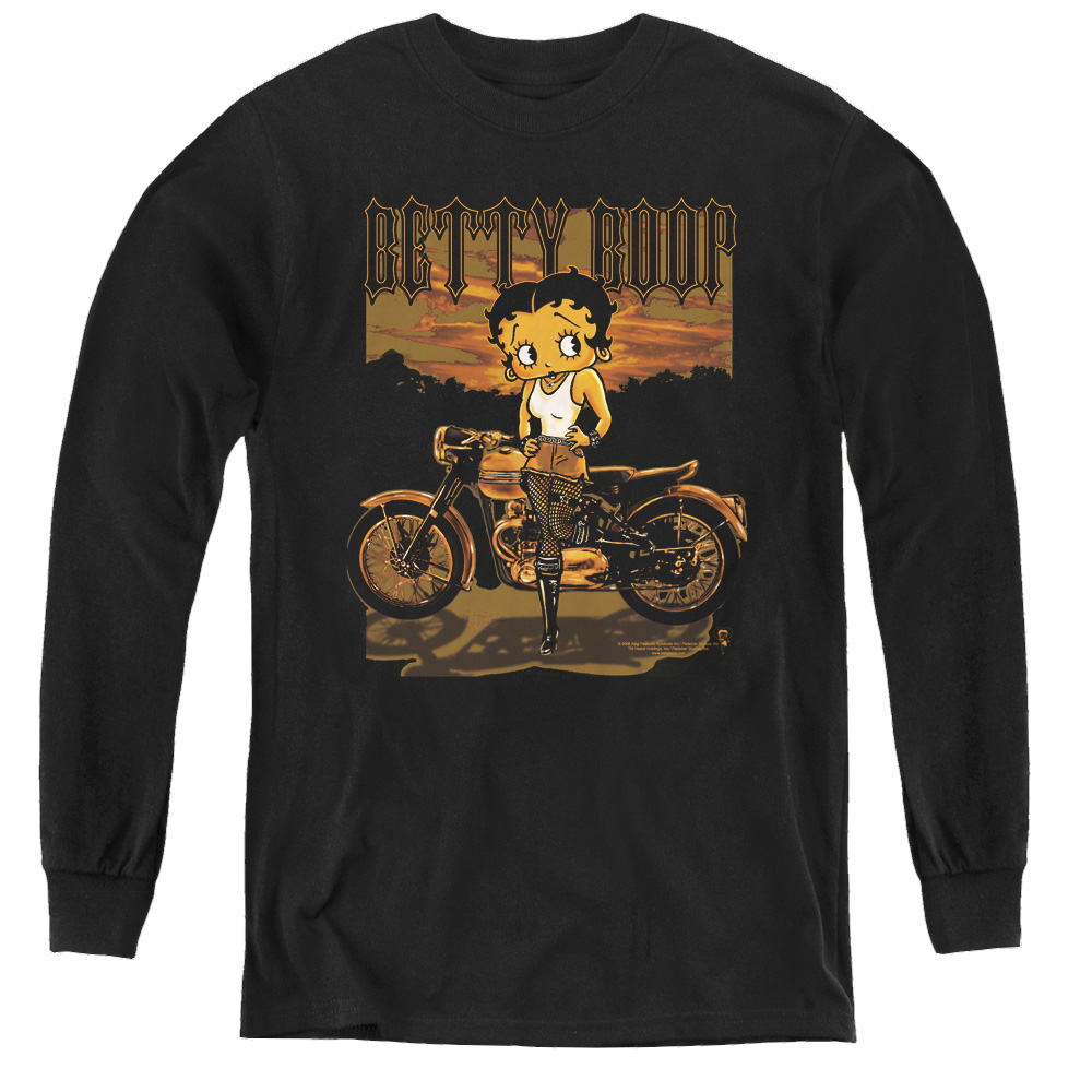 Betty Boop Rebel Rider - Youth Long Sleeve T-Shirt Youth Long Sleeve T-Shirt Betty Boop