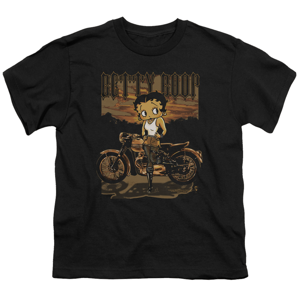 Betty Boop Rebel Rider - Youth T-Shirt Youth T-Shirt (Ages 8-12) Betty Boop