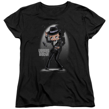 Black women's t-shirt with Betty Boop Vegas Baby graphic