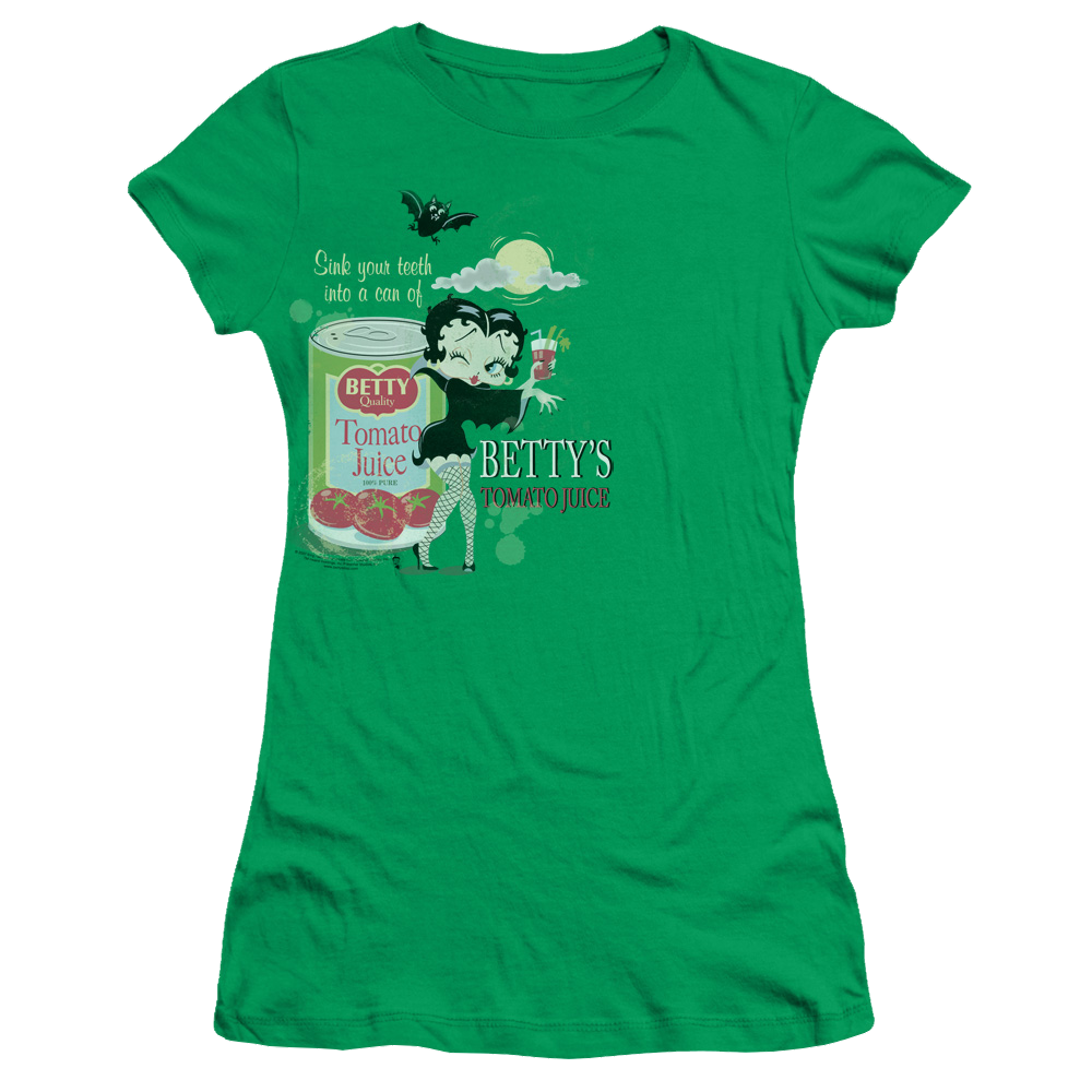 Betty Boop Vampire Tomato Juice - Juniors T-Shirt Juniors T-Shirt Betty Boop