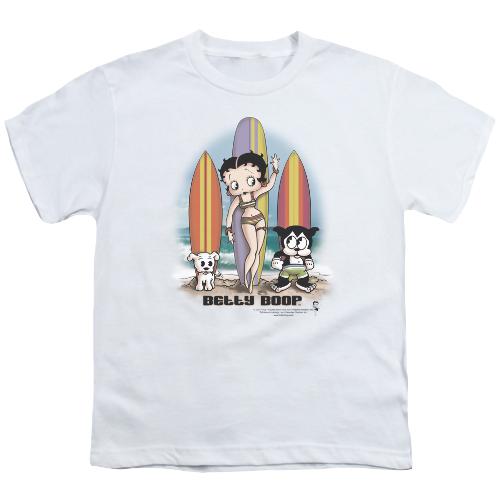 Betty Boop Surfers - Youth T-Shirt Youth T-Shirt (Ages 8-12) Betty Boop
