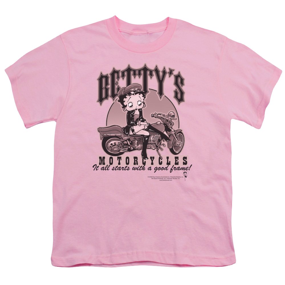 Betty Boop Bettys Motorcycles - Youth T-Shirt Youth T-Shirt (Ages 8-12) Betty Boop