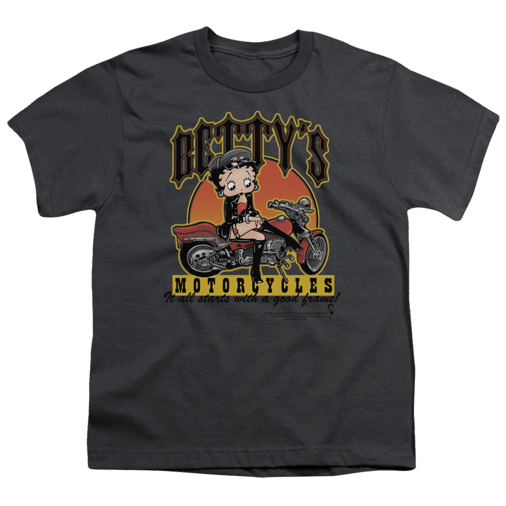 Betty Boop Bettys Motorcycles - Youth T-Shirt Youth T-Shirt (Ages 8-12) Betty Boop