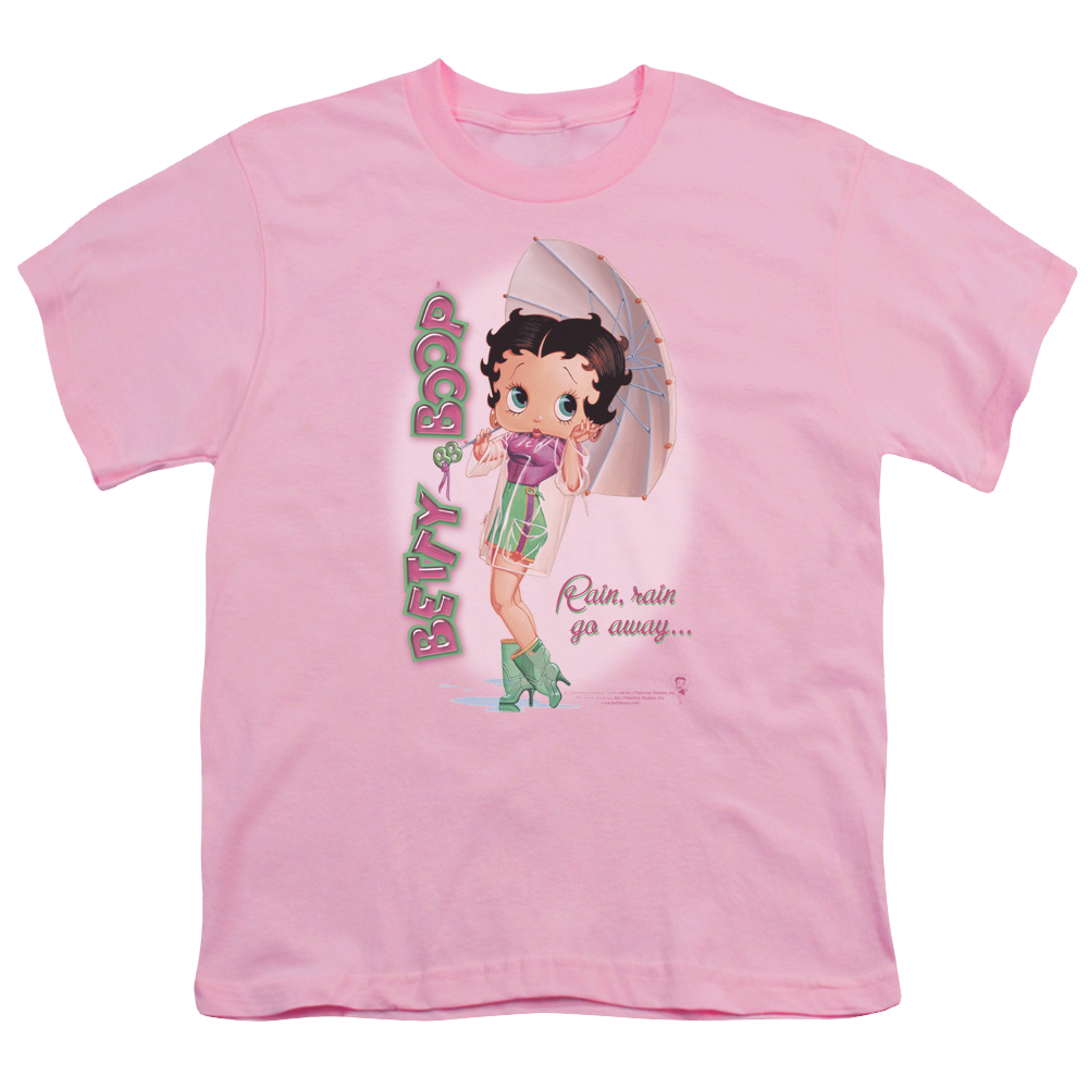 Betty Boop Rain Rain Go Away - Youth T-Shirt Youth T-Shirt (Ages 8-12) Betty Boop