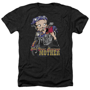 Charcoal men's heather t-shirt with Betty Boop Not Your Average Mother graphic