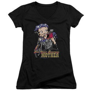 Betty Boop Not Your Average Mother - Juniors V-Neck T-Shirt Juniors V-Neck T-Shirt Betty Boop