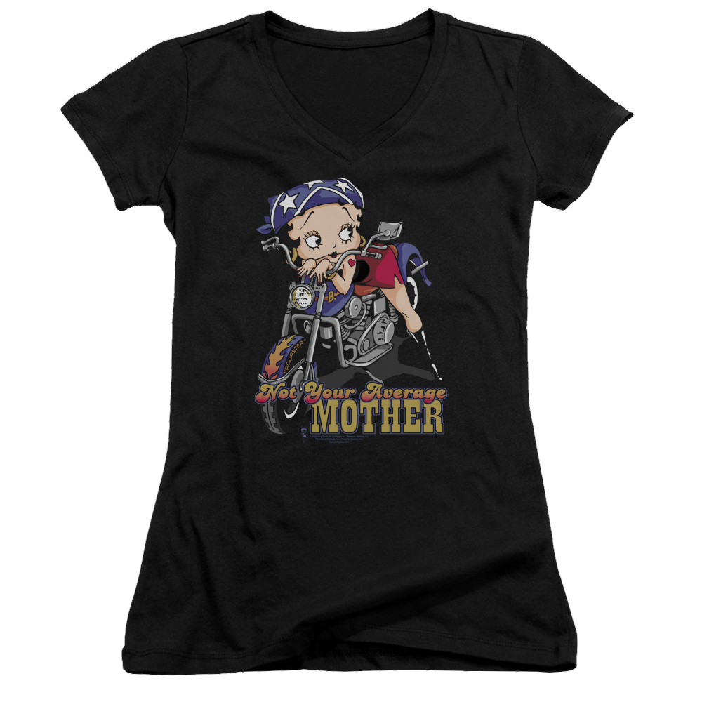 Betty Boop Not Your Average Mother - Juniors V-Neck T-Shirt Juniors V-Neck T-Shirt Betty Boop