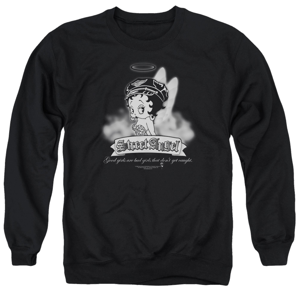Betty Boop Street Angel - Men's Crewneck Sweatshirt Men's Crewneck Sweatshirt Betty Boop
