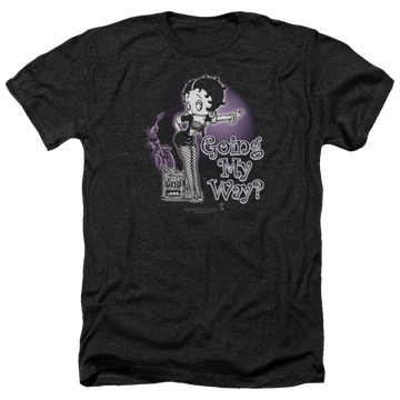 Charcoal men's heather t-shirt with Betty Boop My Way graphic