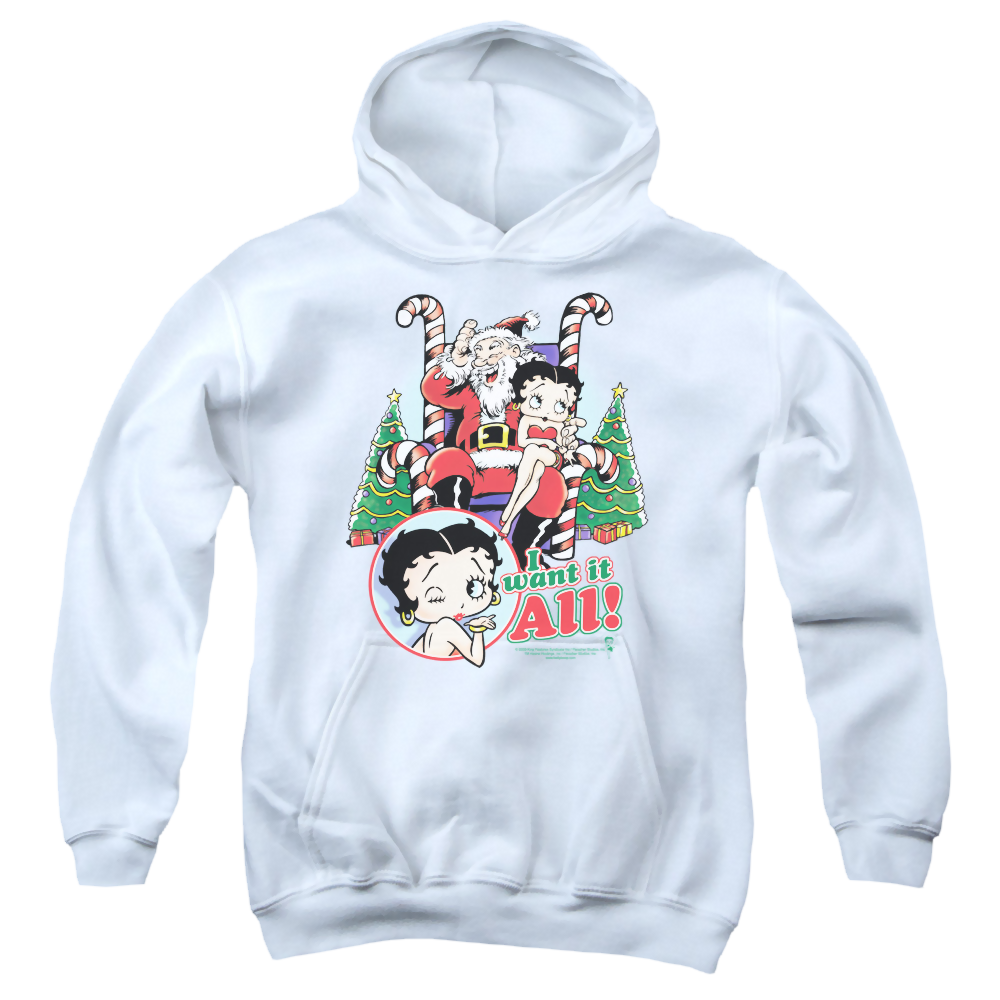 Betty Boop I Want It All - Youth Hoodie Youth Hoodie (Ages 8-12) Betty Boop