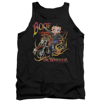 Black men's tank with Betty Boop On Wheels graphic