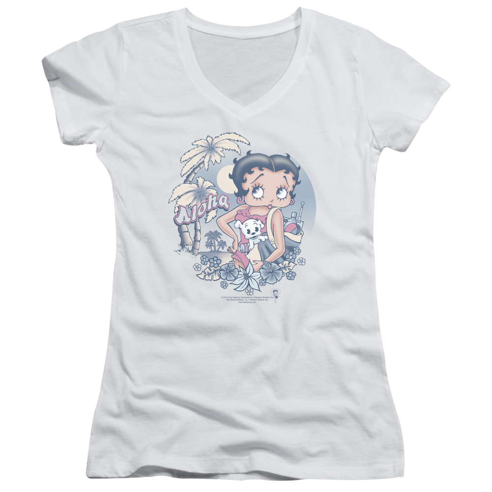 Betty Boop Aloha - Juniors V-Neck T-Shirt Juniors V-Neck T-Shirt Betty Boop