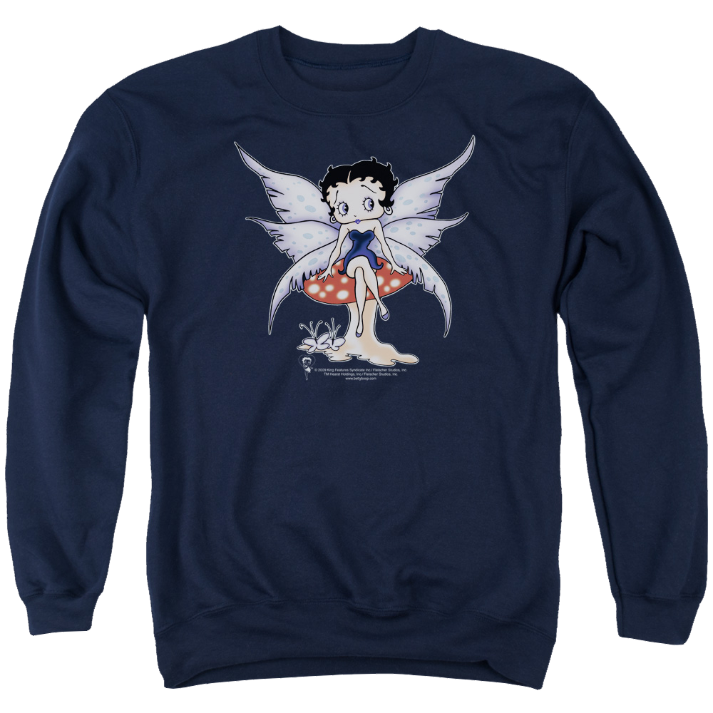 Betty Boop Mushroom Fairy - Men's Crewneck Sweatshirt Men's Crewneck Sweatshirt Betty Boop