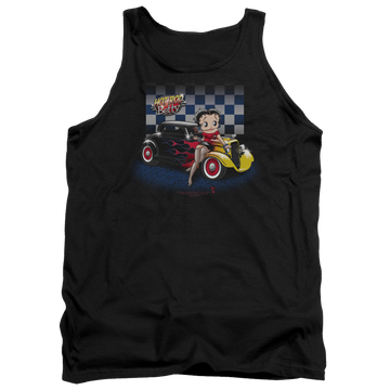 Black men's tank with Betty Boop Hot Rod Boop graphic