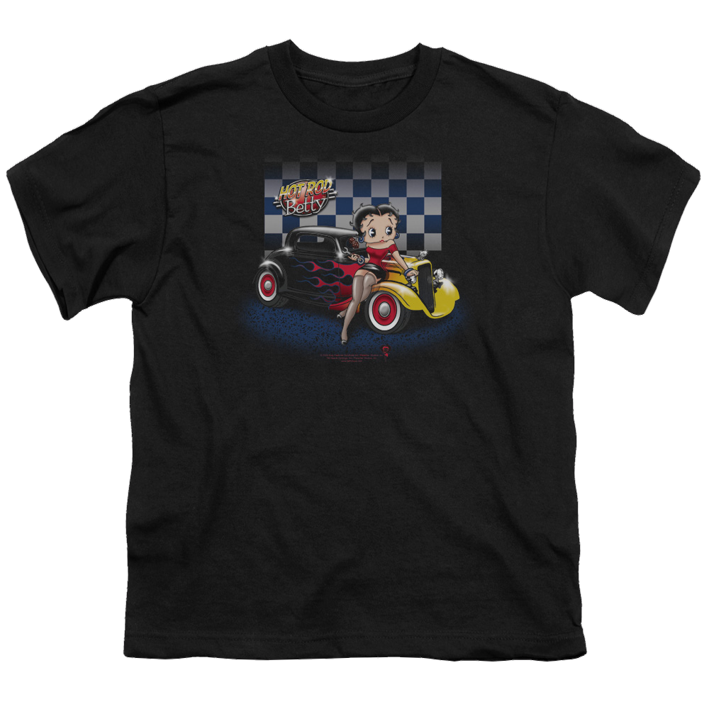 Betty Boop Hot Rod Boop - Youth T-Shirt Youth T-Shirt (Ages 8-12) Betty Boop