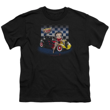 Betty Boop Hot Rod Boop - Youth T-Shirt Youth T-Shirt (Ages 8-12) Betty Boop