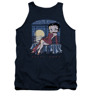 Navy men's tank with Betty Boop Moonlight graphic