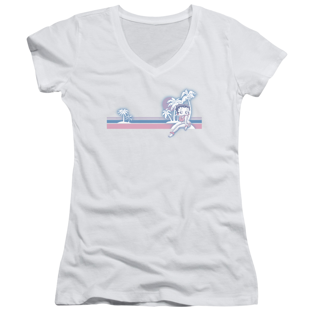 Betty Boop Reto Surf Band - Juniors V-Neck T-Shirt Juniors V-Neck T-Shirt Betty Boop