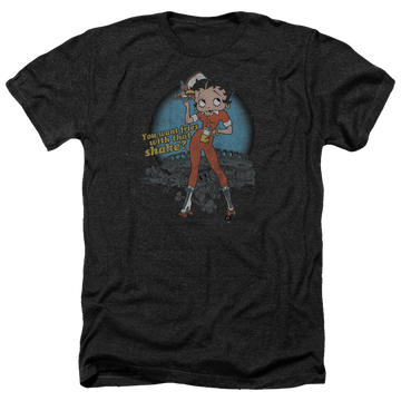 Charcoal men's heather t-shirt with Betty Boop Fries With That graphic