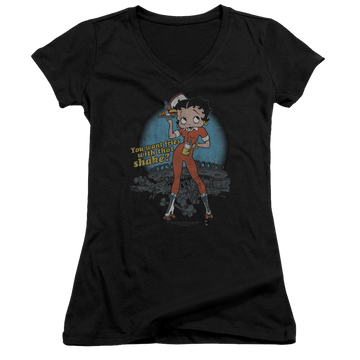Betty Boop Fries With That - Juniors V-Neck T-Shirt Juniors V-Neck T-Shirt Betty Boop