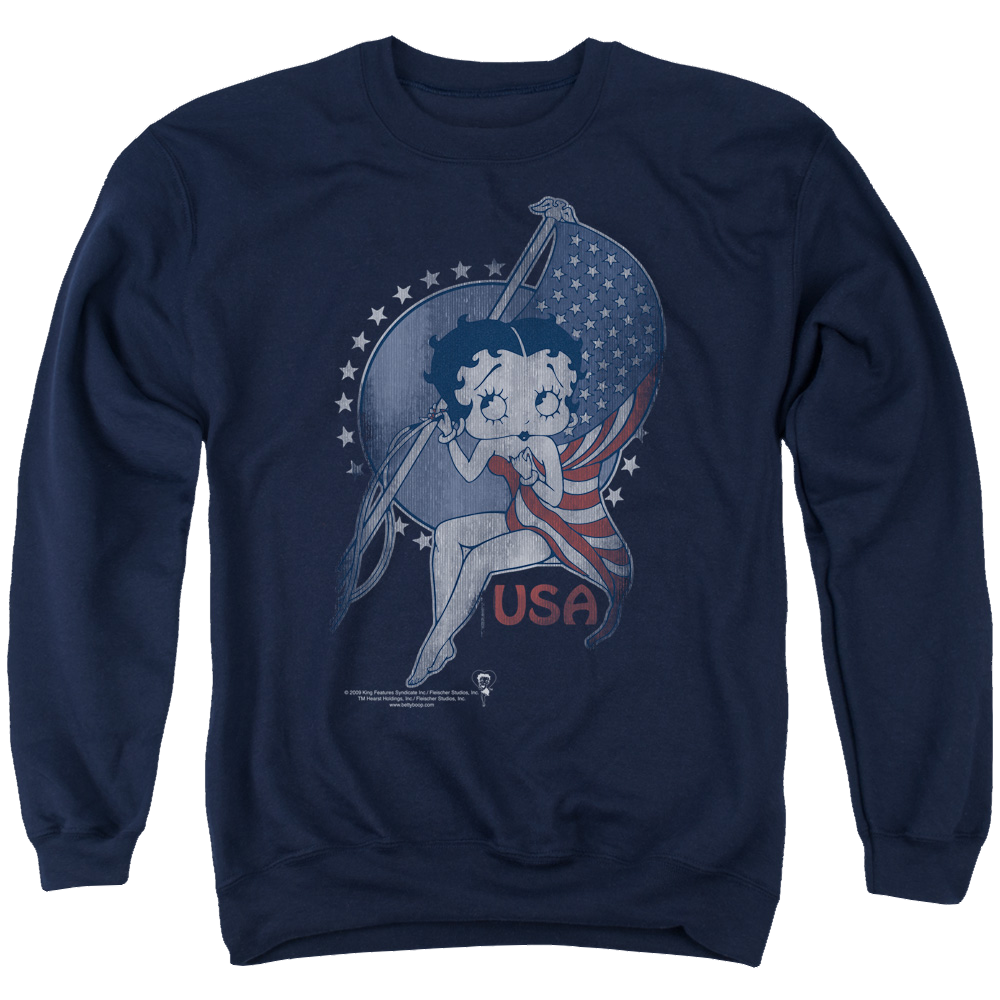 Betty Boop Proud Betty - Men's Crewneck Sweatshirt Men's Crewneck Sweatshirt Betty Boop