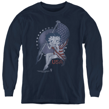 Betty Boop Proud Betty - Youth Long Sleeve T-Shirt Youth Long Sleeve T-Shirt Betty Boop