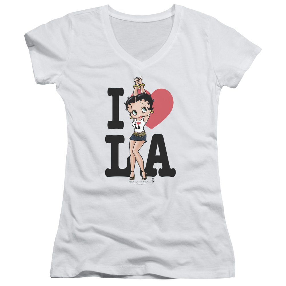 Betty Boop I Heart La - Juniors V-Neck T-Shirt Juniors V-Neck T-Shirt Betty Boop