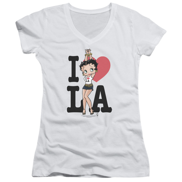 Betty Boop I Heart La - Juniors V-Neck T-Shirt Juniors V-Neck T-Shirt Betty Boop