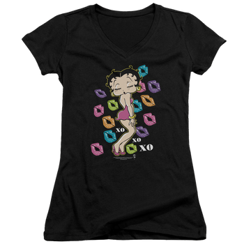 Betty Boop Tripple Xo - Juniors V-Neck T-Shirt Juniors V-Neck T-Shirt Betty Boop