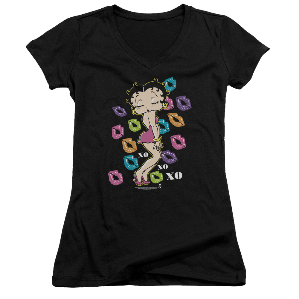 Betty Boop Tripple Xo - Juniors V-Neck T-Shirt Juniors V-Neck T-Shirt Betty Boop