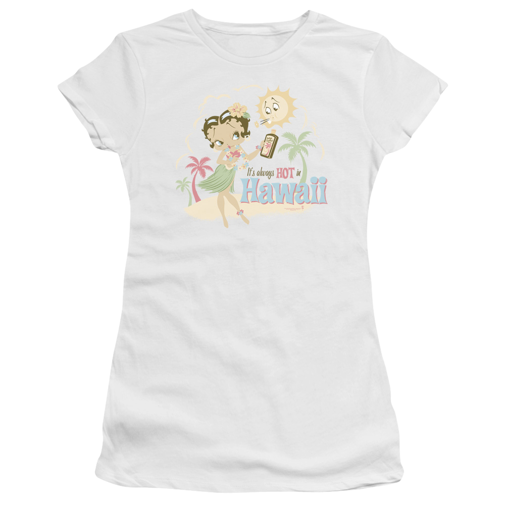 Betty Boop Hot In Hawaii - Juniors T-Shirt Juniors T-Shirt Betty Boop