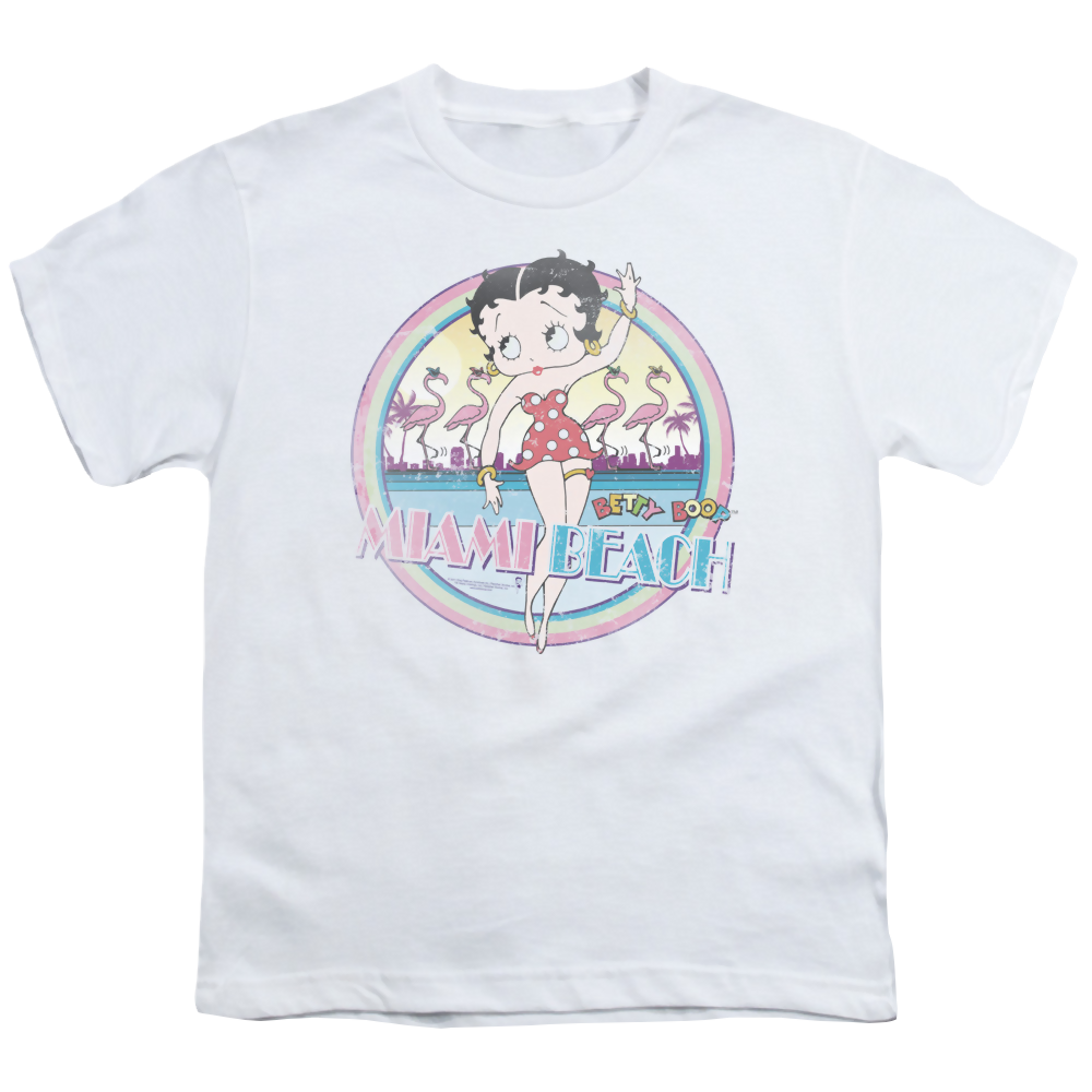 Betty Boop Miami Beach - Youth T-Shirt Youth T-Shirt (Ages 8-12) Betty Boop