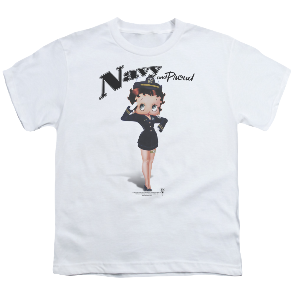 Betty Boop Navy Boop - Youth T-Shirt Youth T-Shirt (Ages 8-12) Betty Boop