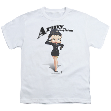 Betty Boop Army Boop - Youth T-Shirt Youth T-Shirt (Ages 8-12) Betty Boop