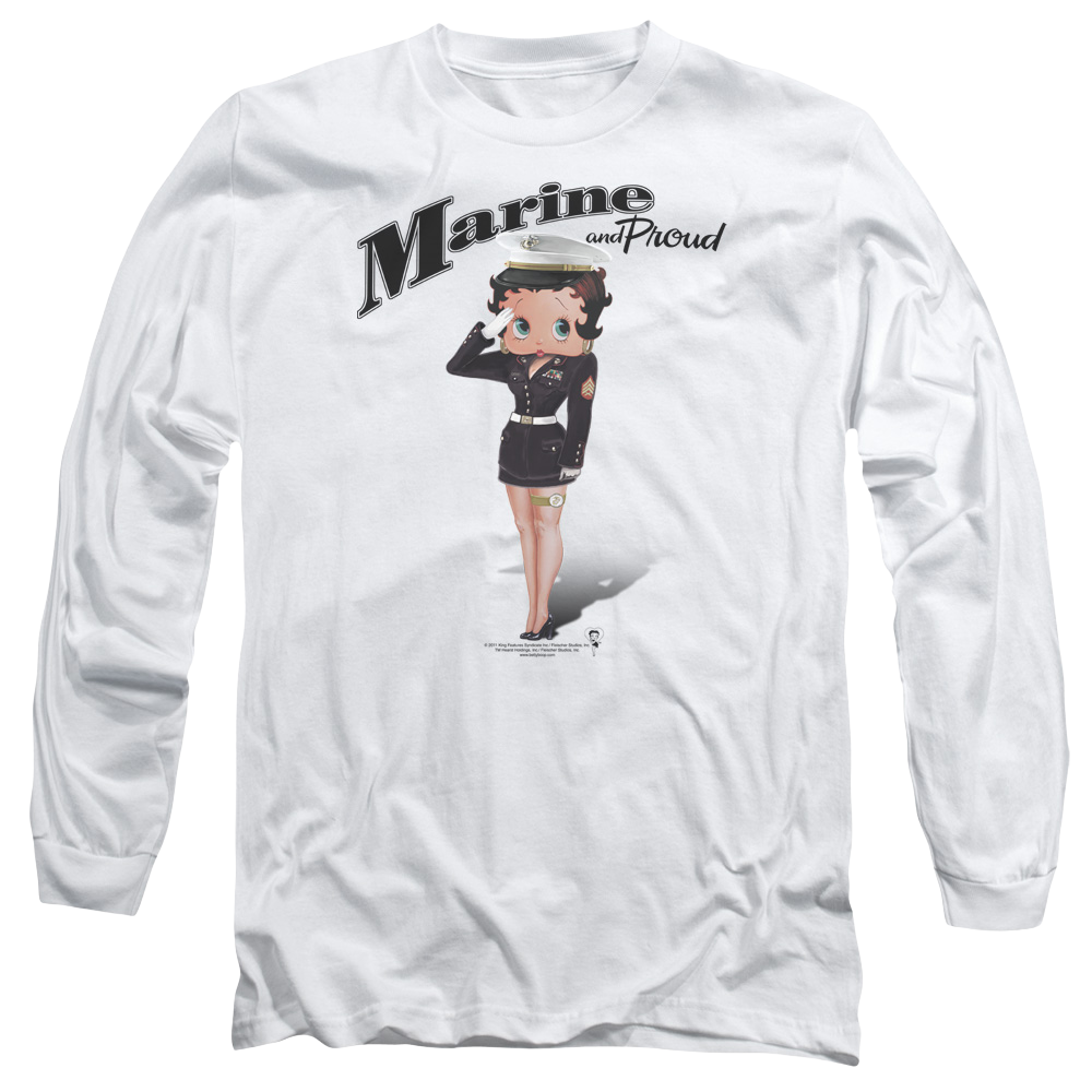 Betty Boop Marine Boop - Men's Long Sleeve T-Shirt Men's Long Sleeve T-Shirt Betty Boop