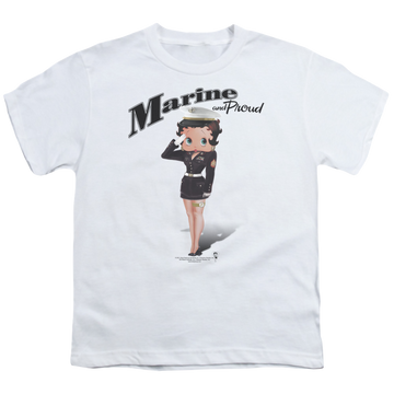 Betty Boop Marine Boop - Youth T-Shirt Youth T-Shirt (Ages 8-12) Betty Boop