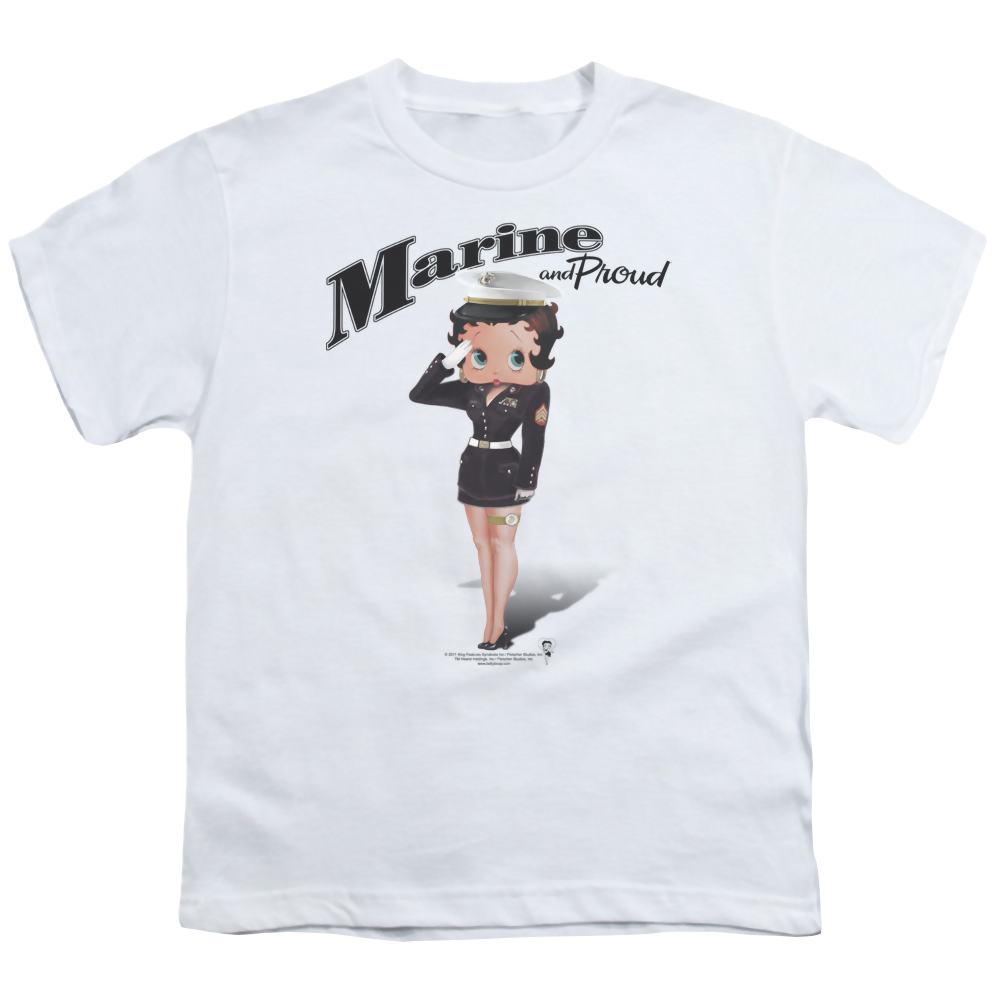 Betty Boop Marine Boop - Youth T-Shirt Youth T-Shirt (Ages 8-12) Betty Boop