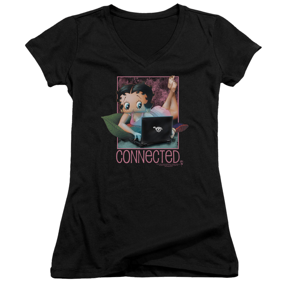 Betty Boop Connected - Juniors V-Neck T-Shirt Juniors V-Neck T-Shirt Betty Boop