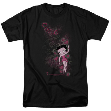 Black men's regular fit t-shirt with Betty Boop Cutie graphic