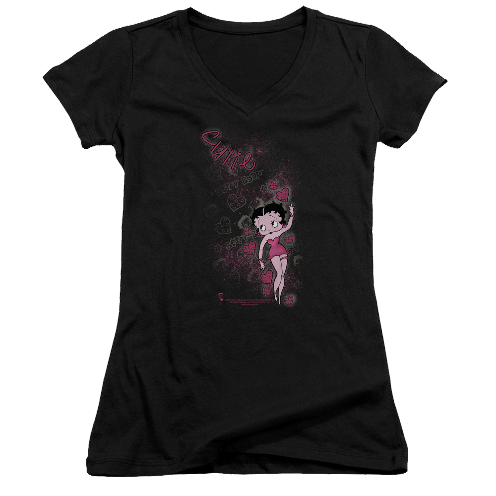 Betty Boop Cutie - Juniors V-Neck T-Shirt Juniors V-Neck T-Shirt Betty Boop
