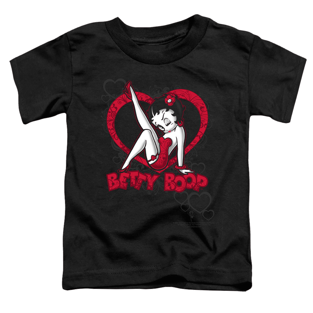 Betty Boop Scrolling Hearts - Toddler T-Shirt Toddler T-Shirt Betty Boop