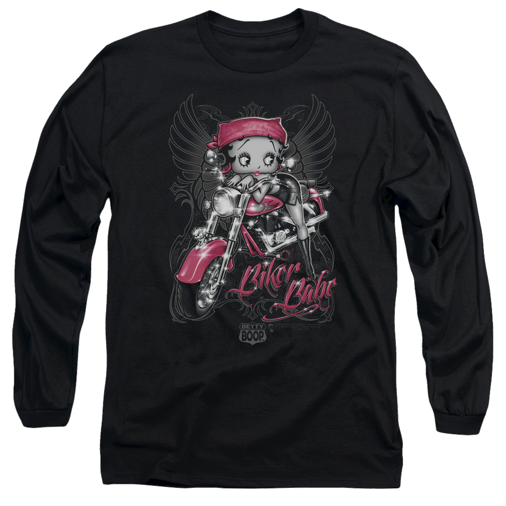 Betty Boop Biker Babe - Men's Long Sleeve T-Shirt Men's Long Sleeve T-Shirt Betty Boop