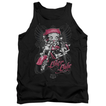 Black men's tank with Betty Boop Biker Babe graphic