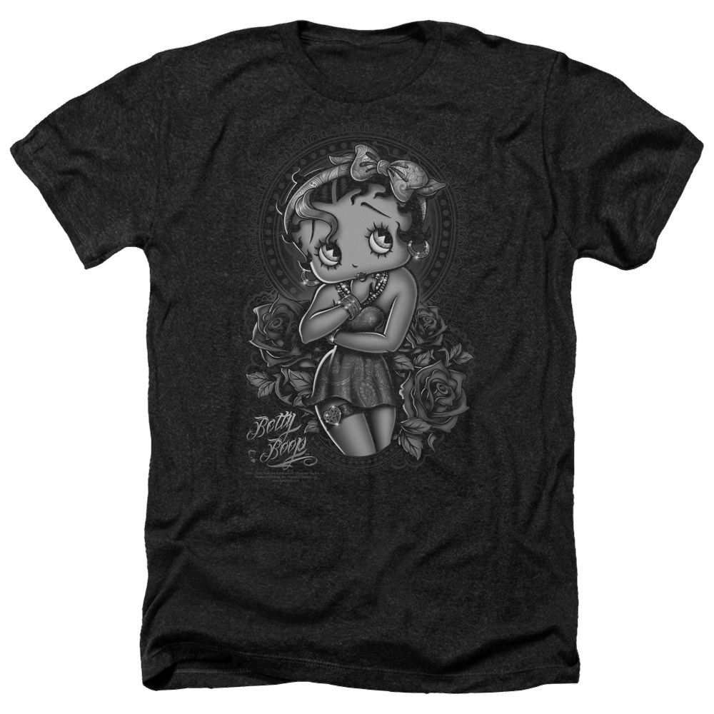 Betty Boop Fashion Roses - Men's Heather T-Shirt Men's Heather T-Shirt Betty Boop