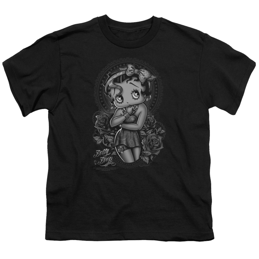 Betty Boop Fashion Roses - Youth T-Shirt Youth T-Shirt (Ages 8-12) Betty Boop